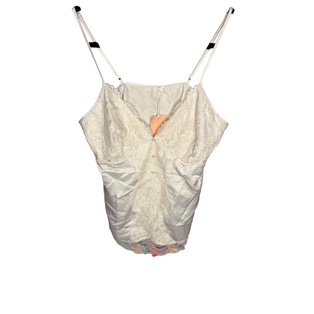 NWT oysho essential lace camisole tank in cream size small